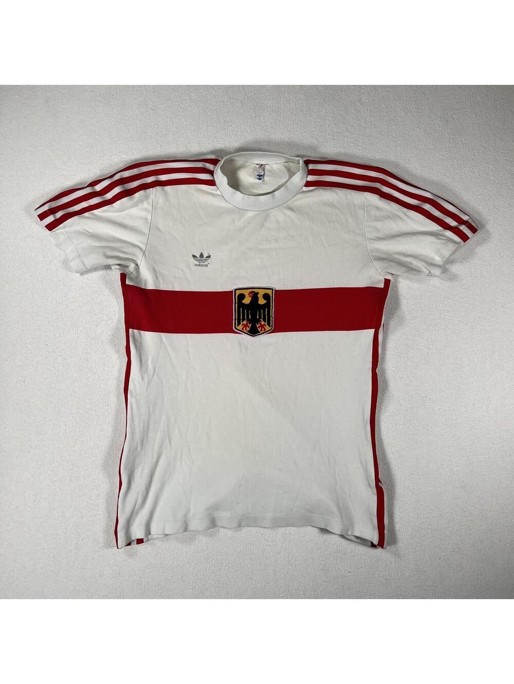 Vintage 80s Adidas West Germany football jersey shirt